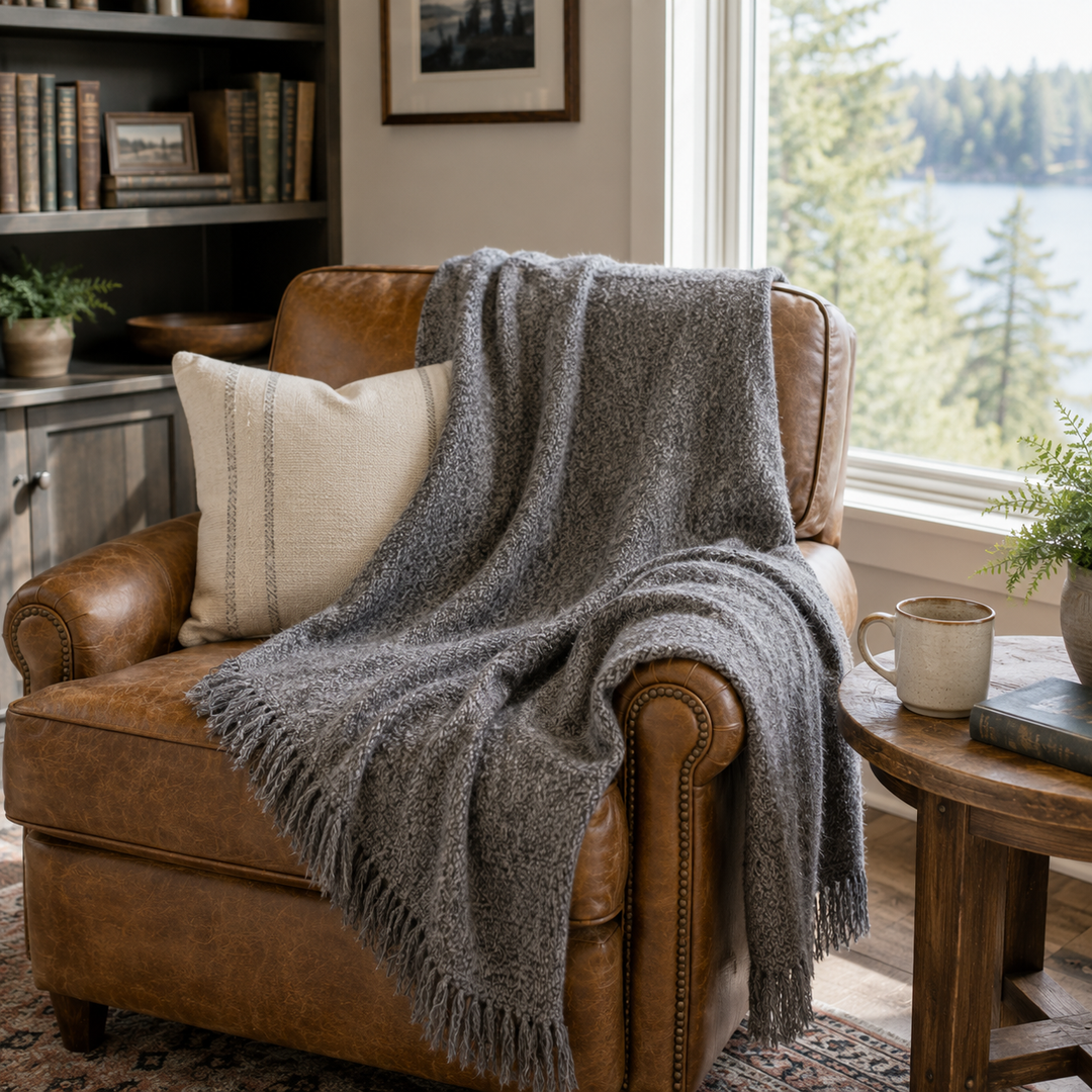 MILLIE LIGHTWEIGHT CHARCOAL THROW