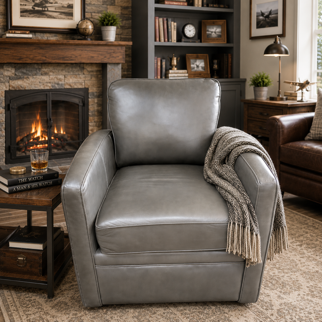 L37-59 Swivel  Leather Chair