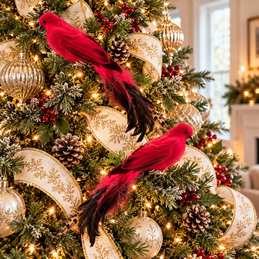 LARGE RED BIRDCLIP DECORATION