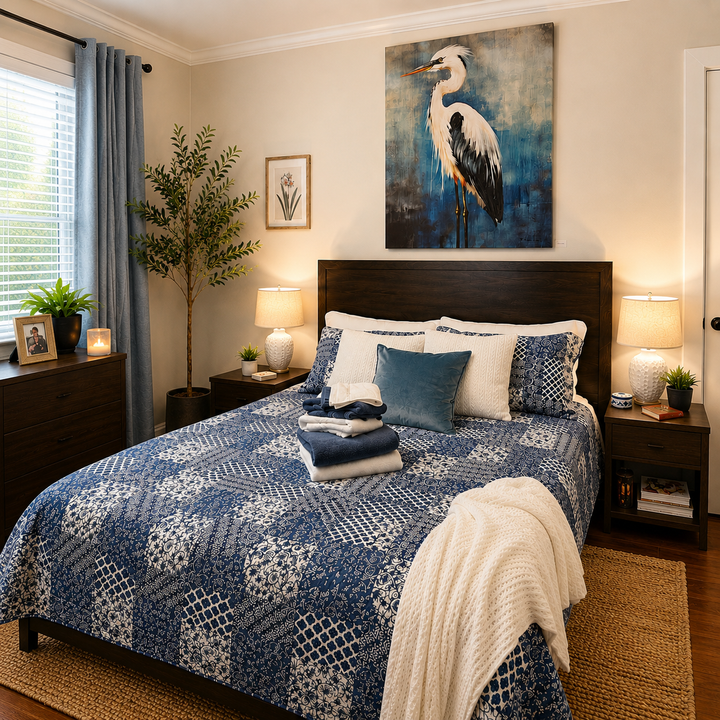 ANTIK COLLECTION- DONALDA QUEEN QUILT SET- 3 PIECES