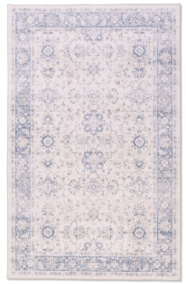 FLAIRE WASHABLE RUG- BLUE FLORAL 5X7'6"