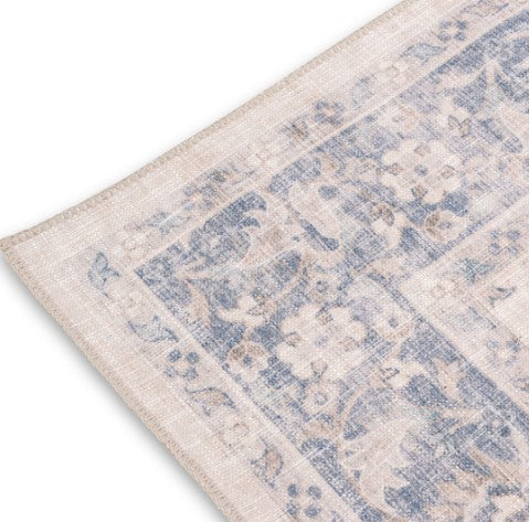 FLAIRE WASHABLE RUG- BLUE FLORAL 5X7'6"