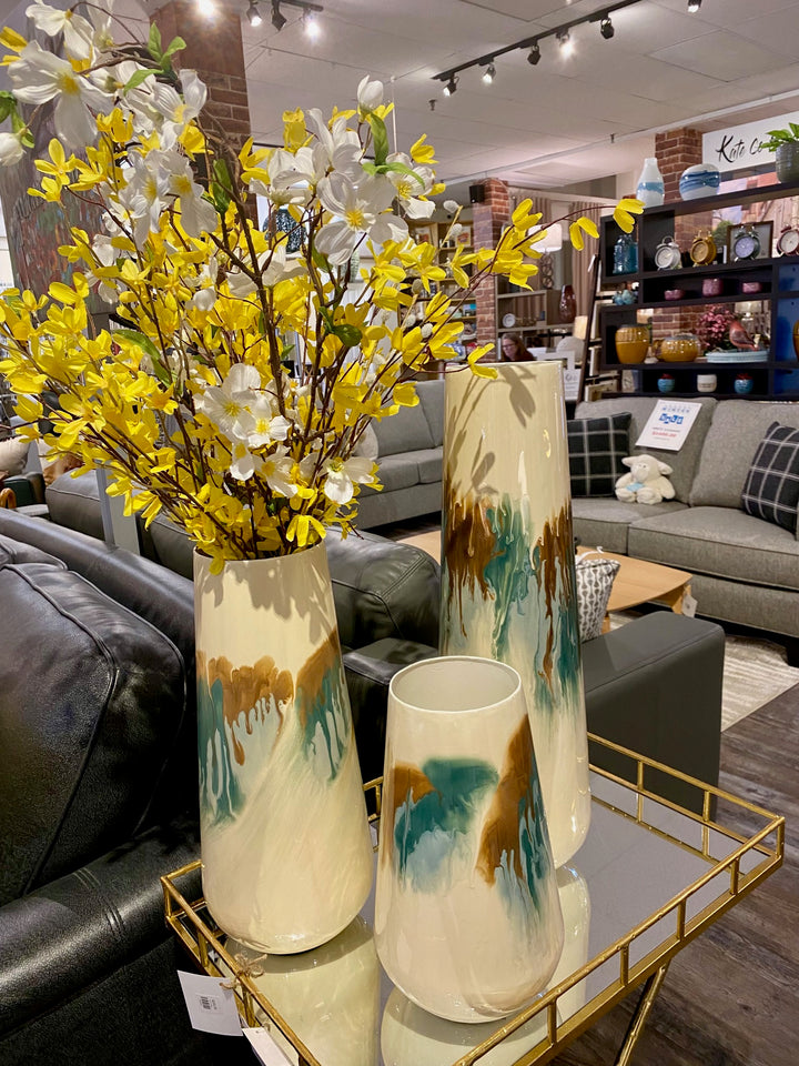 COLOUR STAIN WASHED METAL VASE