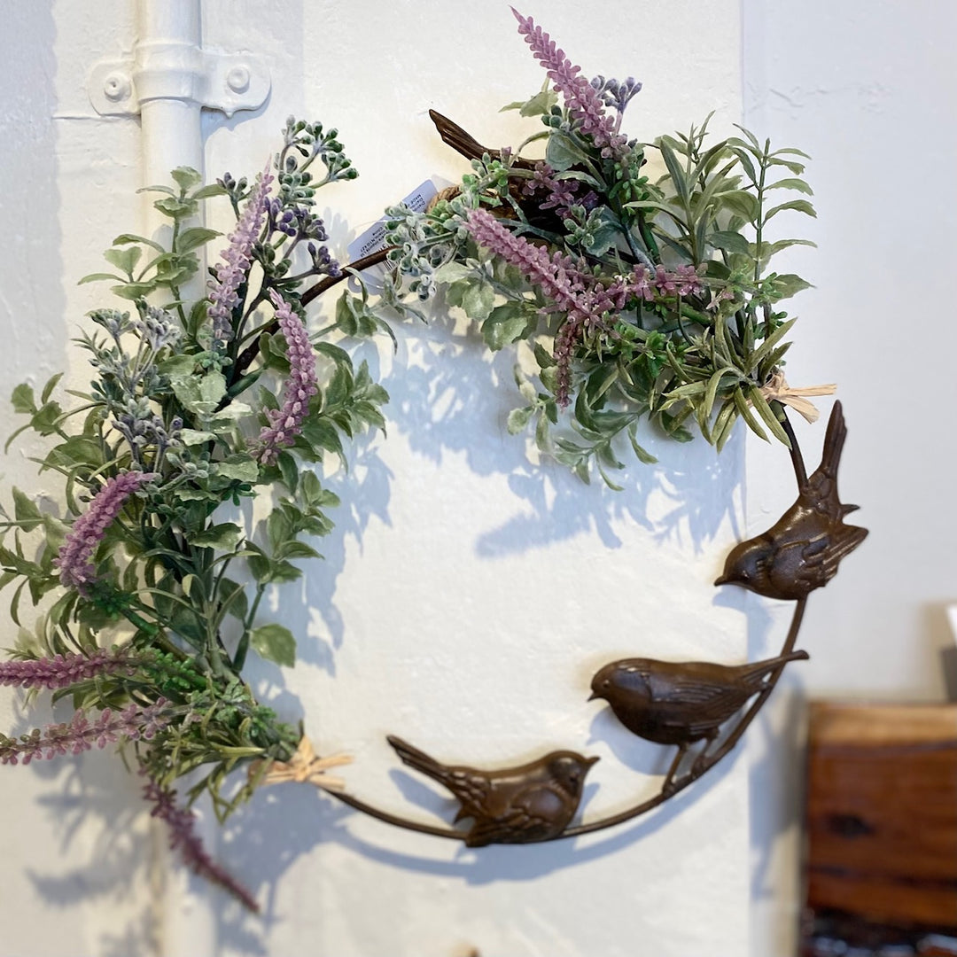 LAVENDER 4 BIRDS ON WREATH