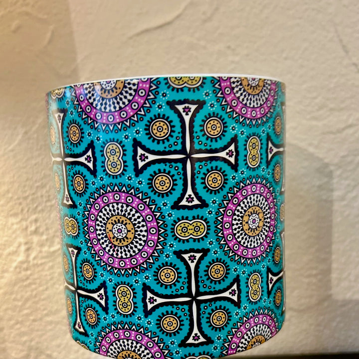 FAUX PALM IN DECORATIVE CERAMIC POT