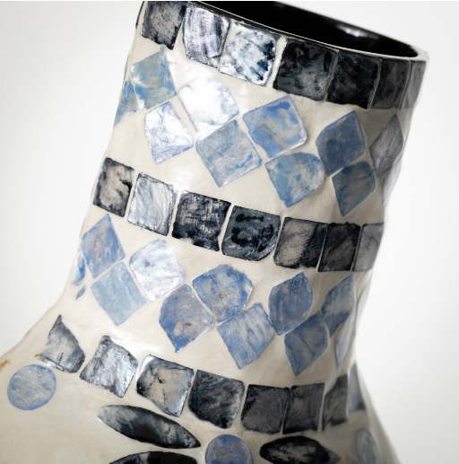 CAPIZ VASE BLUE