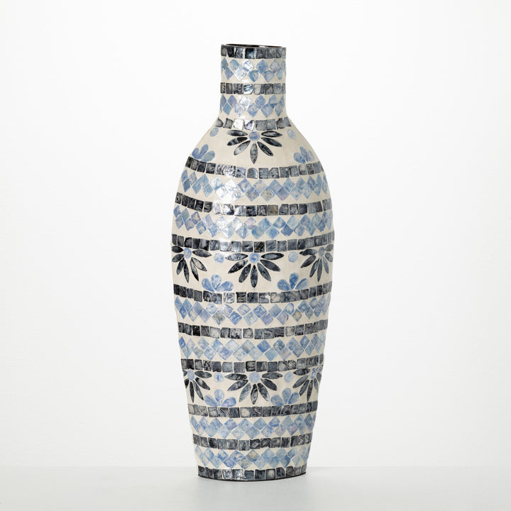 CAPIZ VASE BLUE