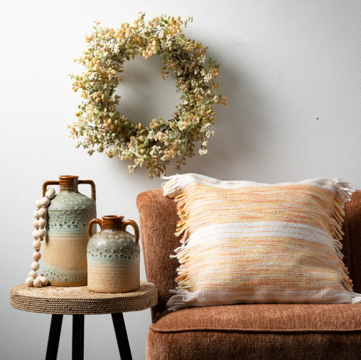 TEXTURED VASE/ HANDLES-