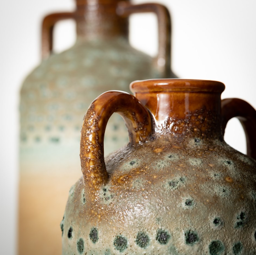 TEXTURED VASE/ HANDLES-