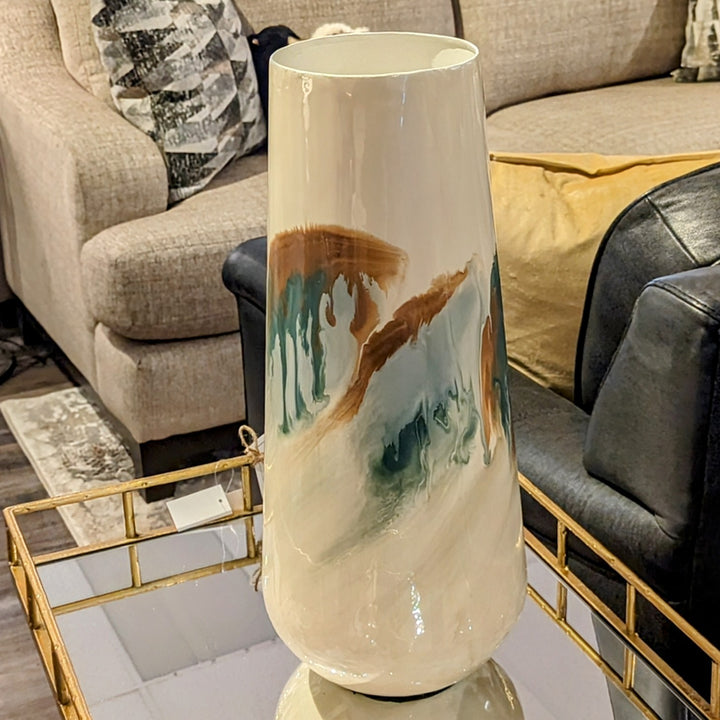 COLOUR STAIN WASHED METAL VASE