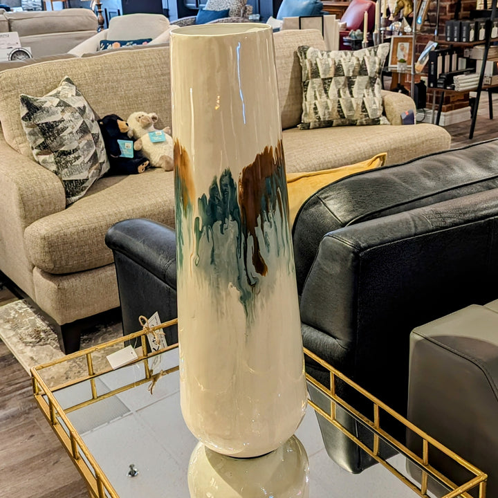 COLOUR STAIN WASHED METAL VASE
