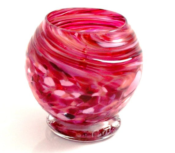 HAND BLOWN GLASS CANDLE HOLDER