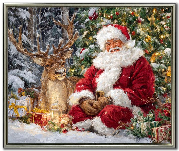 SANTA AND HIS REINDEER