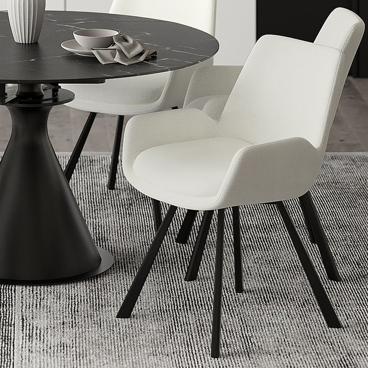 SINGY SWIVEL DINING CHAIR - IVORY