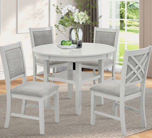 SAMUEL 5 PC DINING SET IN WHITEWASH