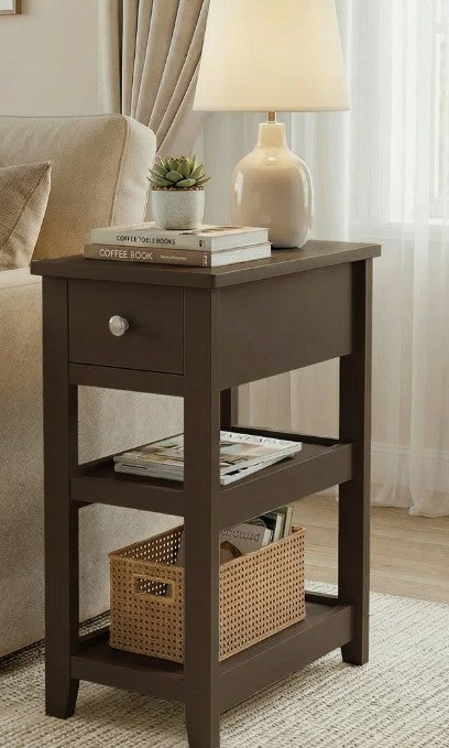 SMALL SPACE BROWN END TABLE