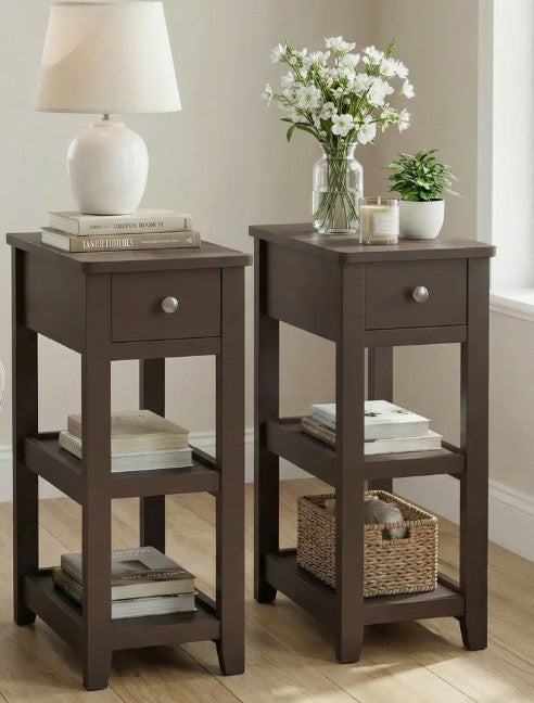 SMALL SPACE BROWN END TABLE