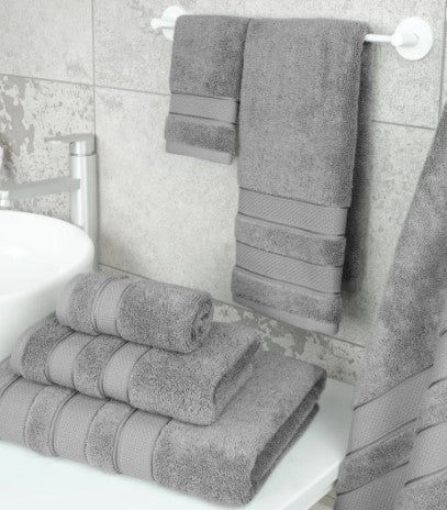 TURKISH BATH TOWEL SET OF 6 WHITE OR GREY