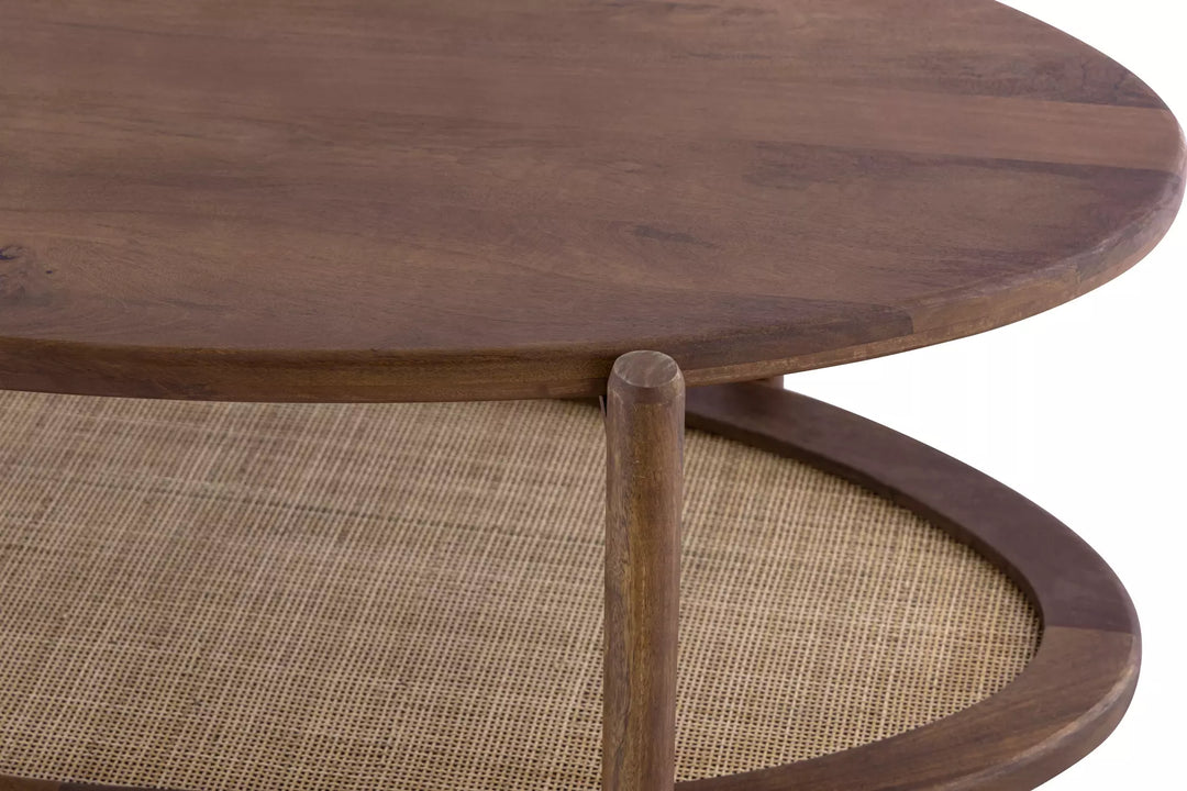 GARAM WALNUT FINISH OVAL COFFEE TABLE