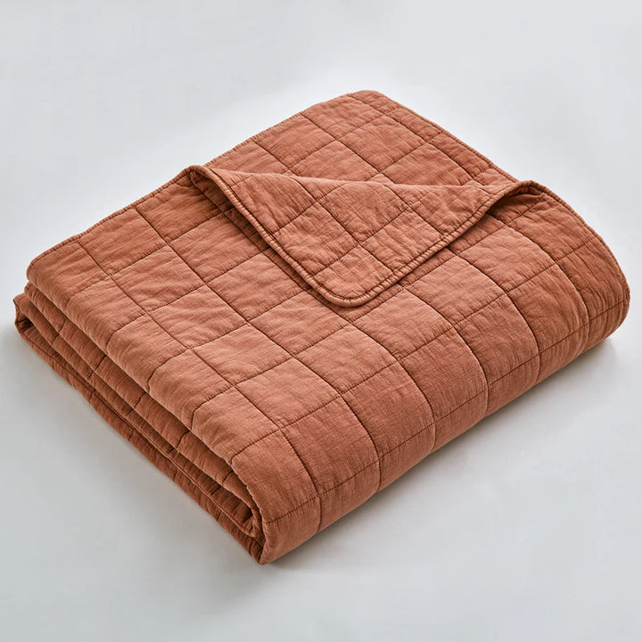 QUEEN COVERLET SET SQUARE-CEDAR