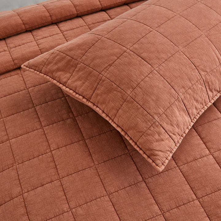 QUEEN COVERLET SET SQUARE-CEDAR