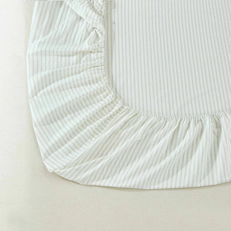 PIN STRIPED SHEET SET- QUEEN- VALE GREEN