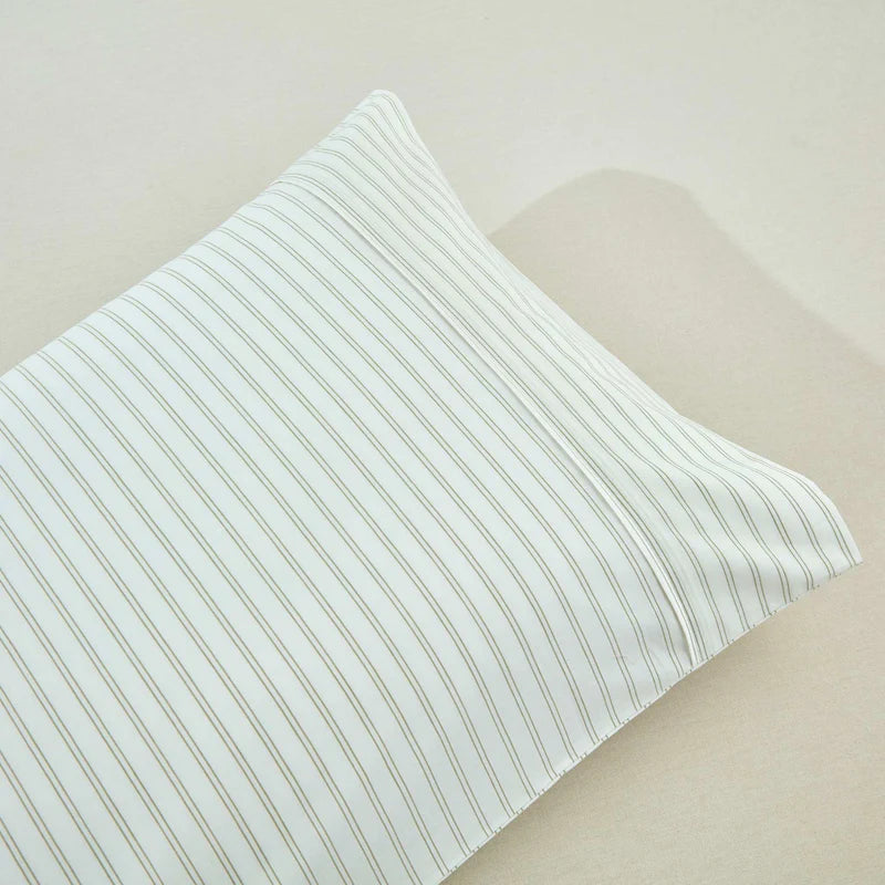 PIN STRIPED SHEET SET- QUEEN- VALE GREEN