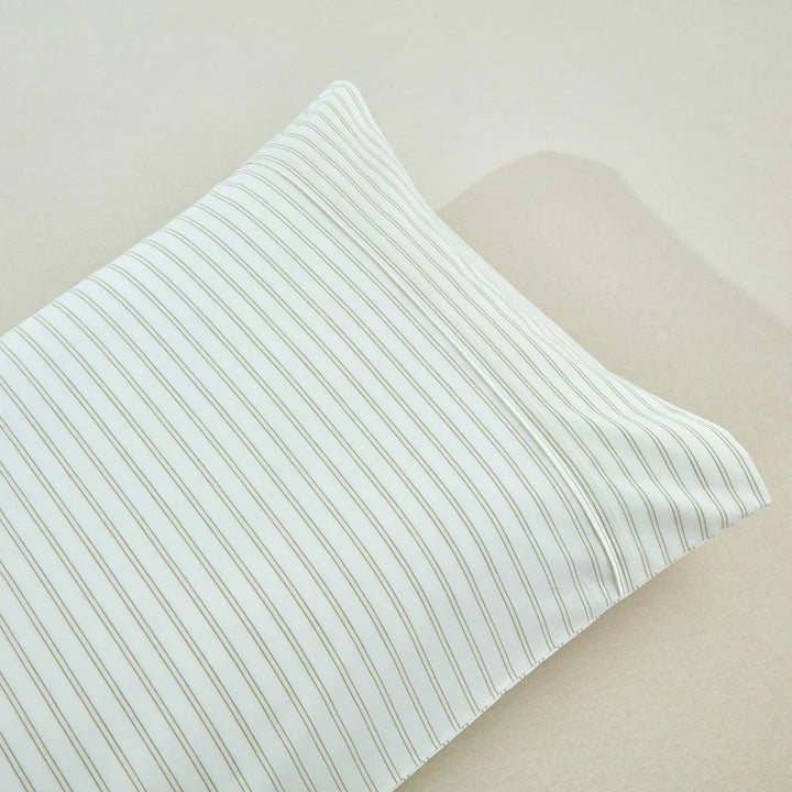 PIN STRIPED SHEET SET- QUEEN- VALE GREEN