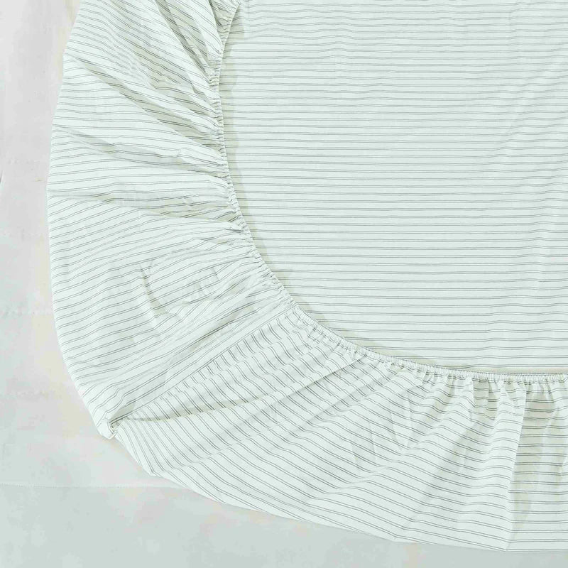 PIN STRIPED QUEEN SHEET SET- VALE SHADOW