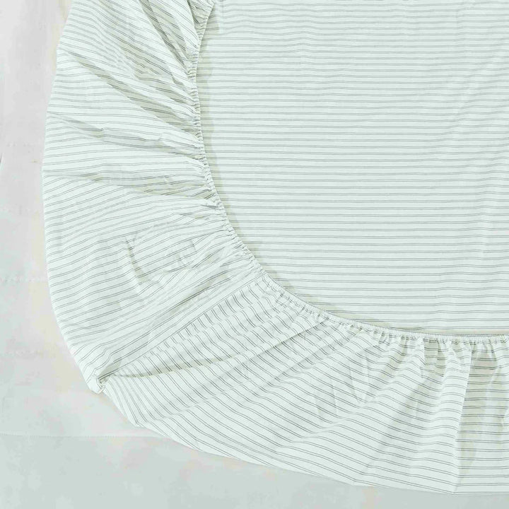 PIN STRIPED QUEEN SHEET SET- VALE SHADOW