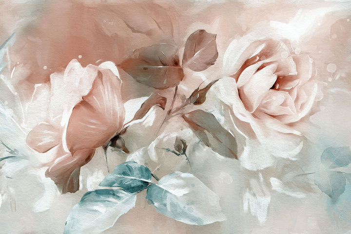 LARGE TEXTURED FLOWERS WALL MURAL