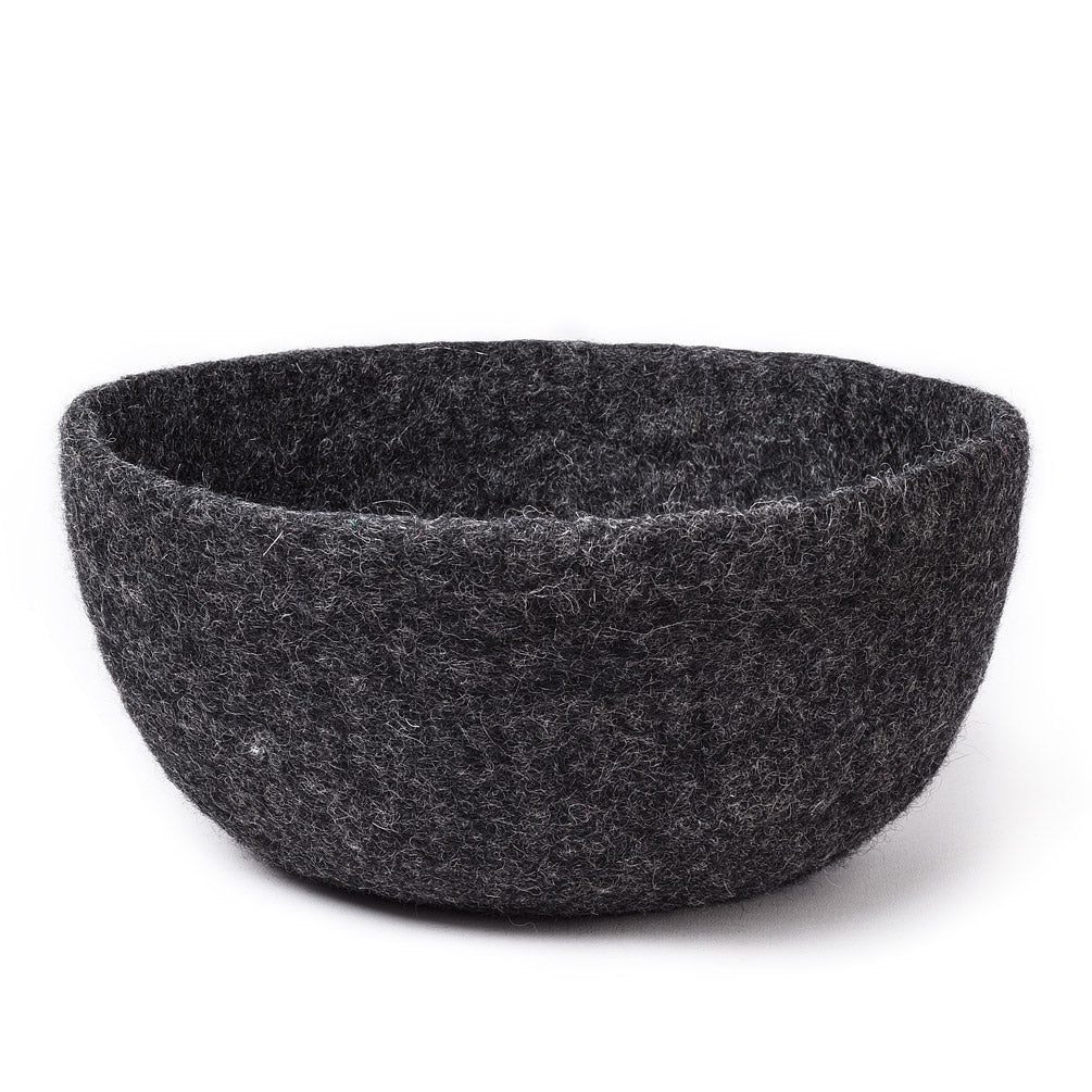 LARGE FELT STORAGE BOWL-CHARCOAL - Kate & Co. Home