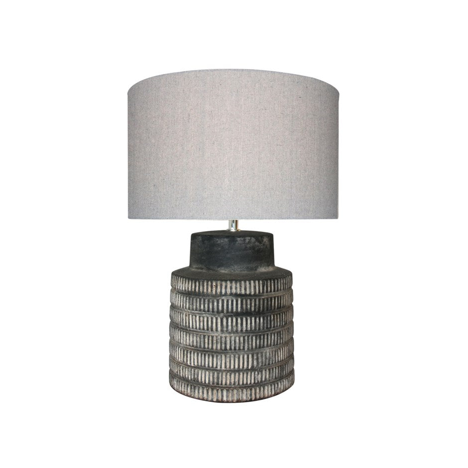 BAMAKO GREY BASE TABLE LAMP - Kate & Co. Home