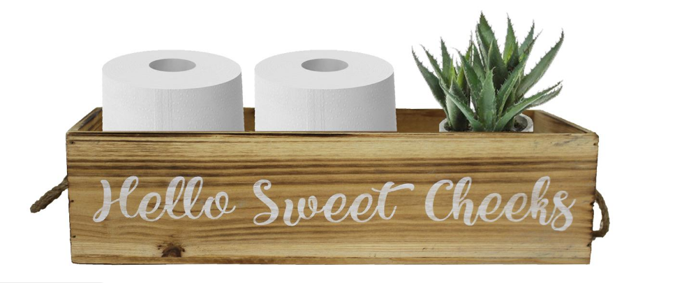 BAK443 WOOD BOX SWEET CHEEKS - Kate & Co. Home