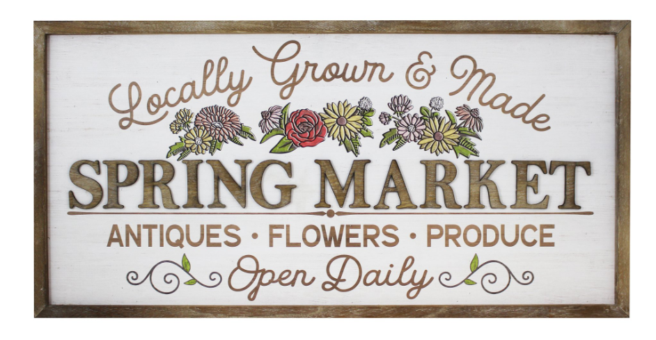 Spring Market Sign SPRING MARKET SIGN - WOOD FRAMED – Kate Co Home & Design Studio