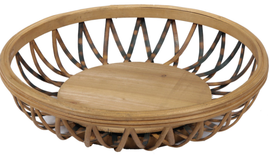 FUH129 WD BAMBOO FLAT BASKET - Kate & Co. Home