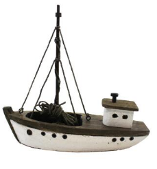 JYF434 WHITE WD FISHING BOAT - Kate & Co. Home