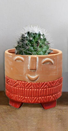 JYN562S CEMENT POT W/ FACE - Kate & Co. Home