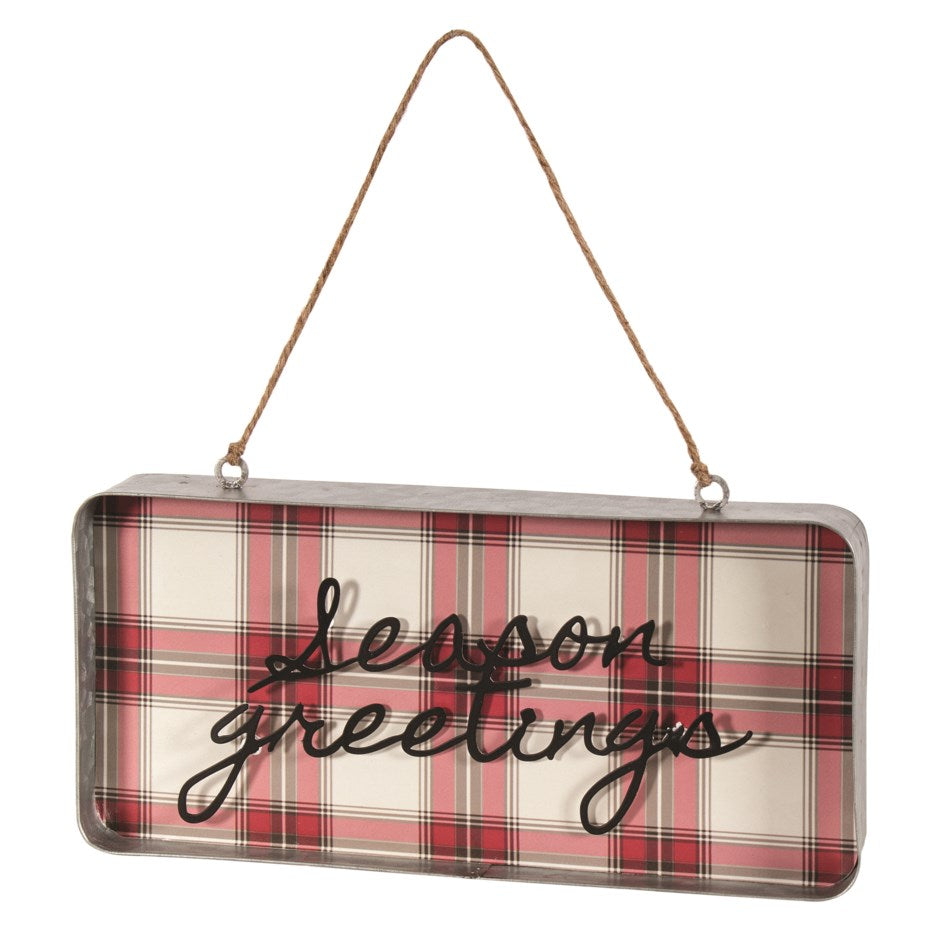 N13511 WALL ART PLAID TIN - Kate & Co. Home