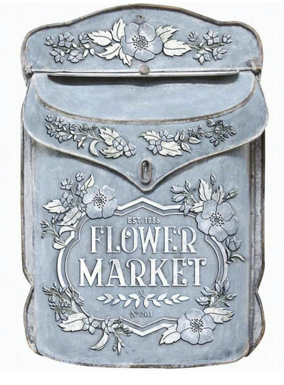 METAL  FLOWER MARKET MAIL BOX