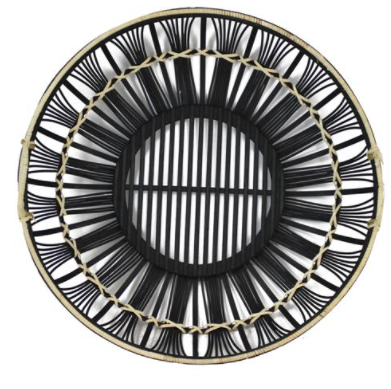 WOVEN BAMBOO BLACK BASKET 23" - Kate & Co. Home